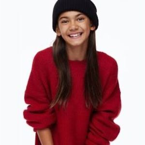 elodie girls dark red pullover sweater, size girls xl